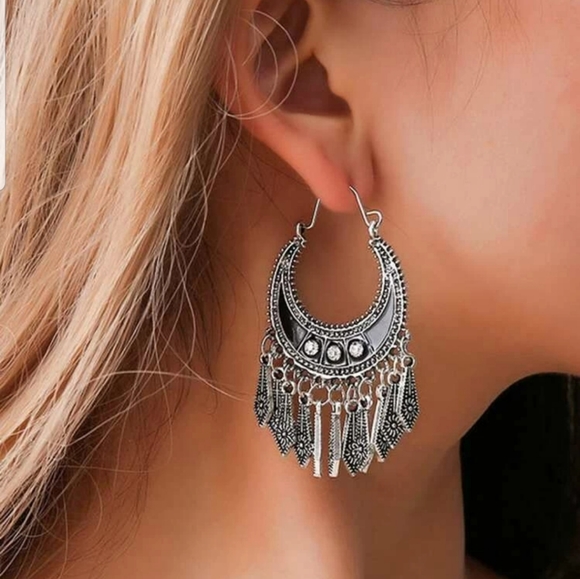 Nikkiwallflower Jewelry - *Denver* Tassle Hoop Earrings